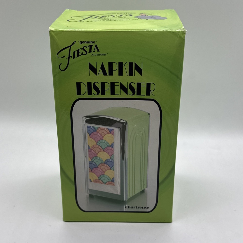 Fiesta Chartreuse Napkin Dispenser In Box 1996 Fiestaware Retired